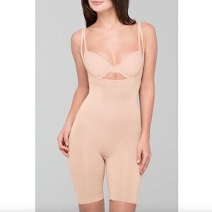 NEW Body Wrap The Smooth Catwalk Underbust Long-Leg Shaper w/ Straps 44305 Nude